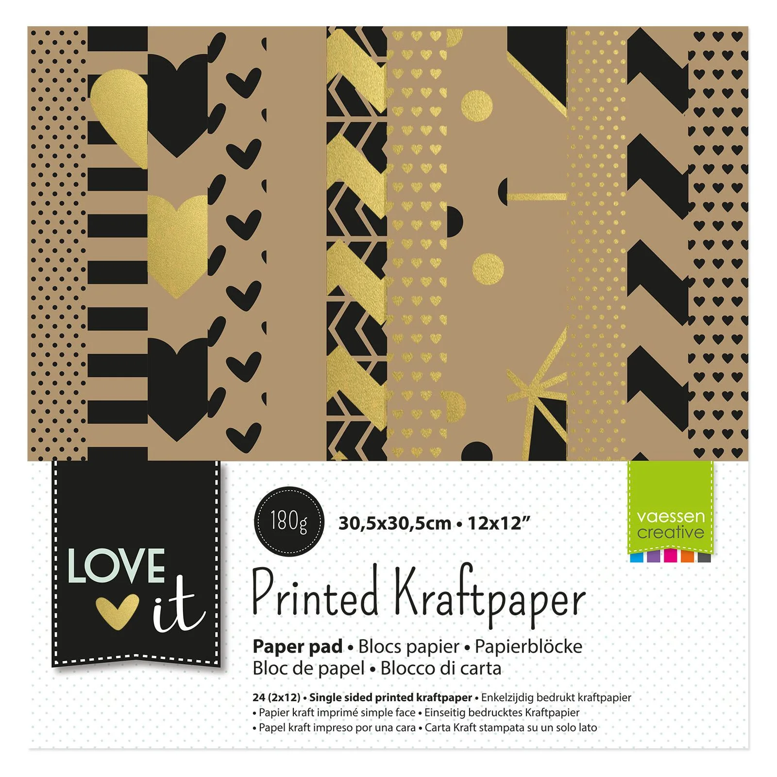 Vaessen Creative • Love It Kraft Paper 30,5x30,5cm