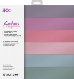 Crafter's Companion Spring Sorbet 12x12 Inch Pearlescent Card Pack