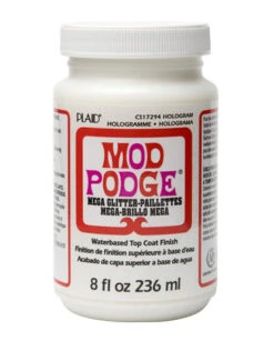 Mod Podge • Mega Glitter Top Coat Finish Hologram 8 Fl Oz