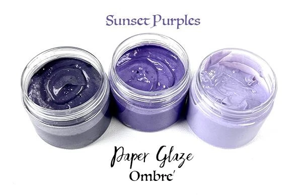 Picket Fence Studios Paper Glaze Ombre Sunset Purples