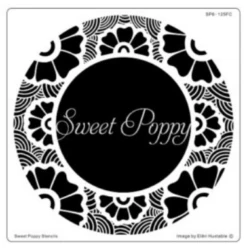 Sweet Poppy Stencil: Retro Floral Aperture Circle