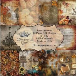 Decoupage Queen - Sweet Autumn Scrapbook Set - 12" X 12"